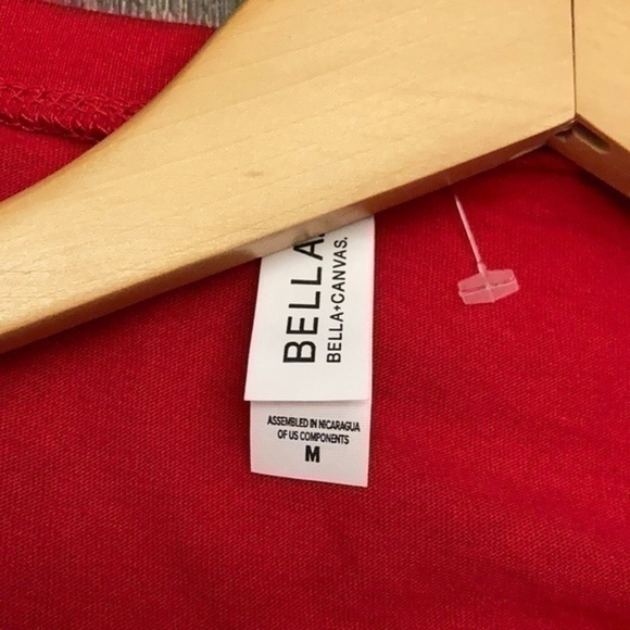 Bella Nice List Christmas holiday red Christmas T-shirt Medium - Picture 4 of 7